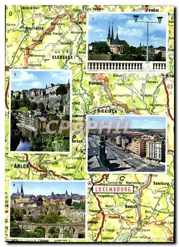Cartes postales moderne Luxembourg Pont Adolphe et Cathedrale