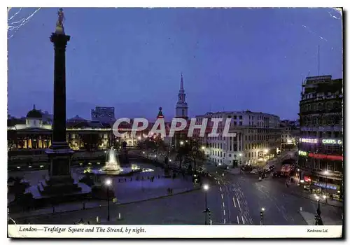 Cartes postales moderne London Trafalgar Square and The Strand by night