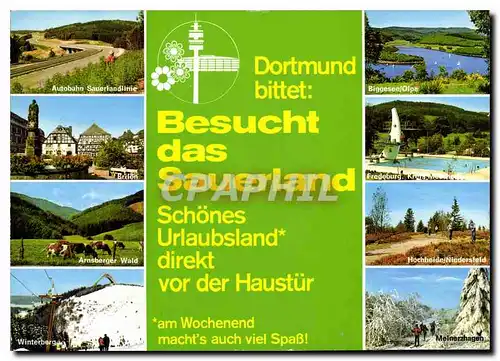 Cartes postales moderne Dortmund bittet Besucht das Sauerland Schones Urlaunsland direkt vor der Haustur