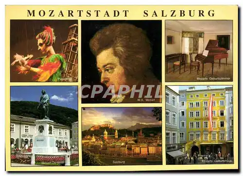 Moderne Karte Mozartstadt Salzburg Mozart