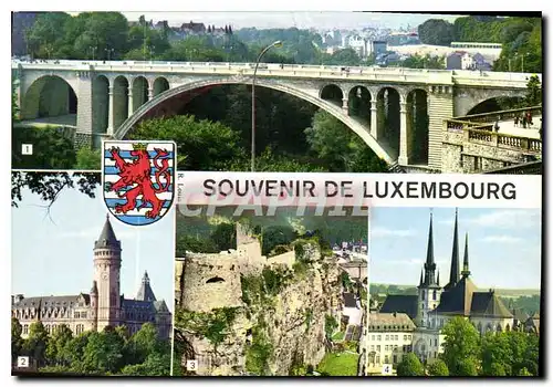 Cartes postales Luxembourg pont Adolphe Caisse d'Epargne Fortifications et Rochers du Bock Cathedrale