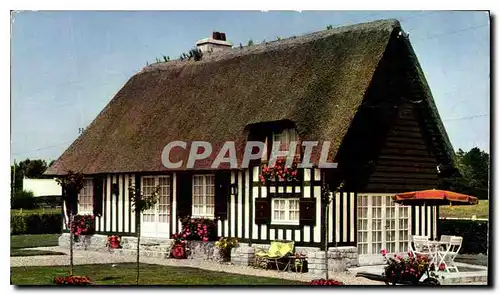 Cartes postales moderne La Luxuriante Normandie Maison Normande au toit de Chaume