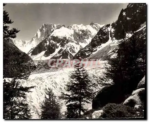 Cartes postales moderne Chamonix Mont Blanc la Mer de Glace et les Grandes Jorasses
