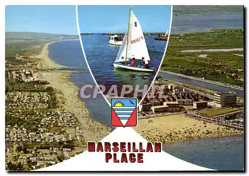 Cartes postales moderne En Parcourant la Cote Mediterraneenne Marseillan Plage Herault Paradis des vacances ensoleillees