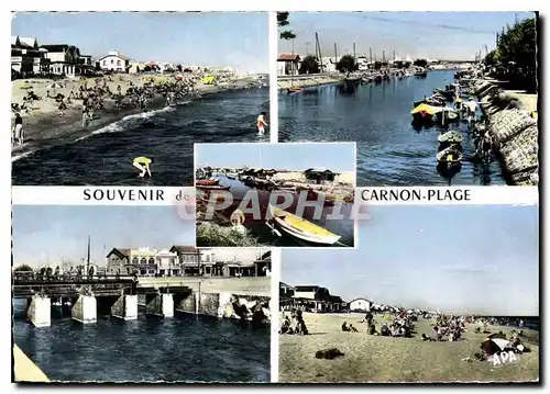 Cartes postales moderne Carnon Plage Herault Plage Rive Gauche le Canal et au fond le Pont le Port le Pont du Canatl et