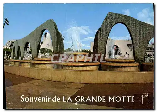 Cartes postales moderne La Grande Motte Herault les Fontaines l'Eglise et la Mairie