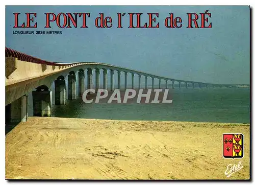 Moderne Karte La Cote Atlantique Ile de re Charente Maritime le Pont construit en 1987 1988 sur 28 Piles