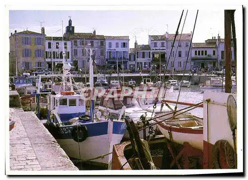 Moderne Karte Ile de Re la Flotte en Re Lumiere du Soir sur le Port