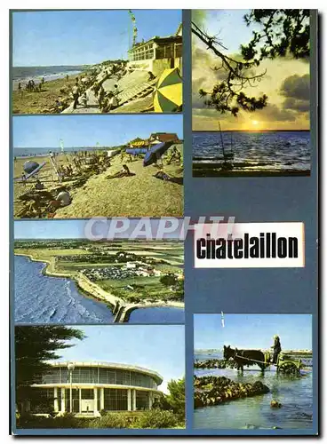 Moderne Karte Chatelaillon Charente Maritime la Plage les Boucholeurs et la Falaise le casino la cote les Bouc