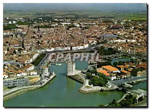 Moderne Karte La Rochelle Charente Maritime vue d'ensemble de la Ville et du Port Photo aerienne J Lang