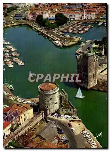 Moderne Karte La rochelle Charente Maritime le Port en gros plan les Tours encadrant l'entree du Port