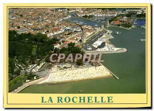 Moderne Karte Image de la Charente Maritime la rochelle la Plage de la Concurrence les tours et le Vieux Port