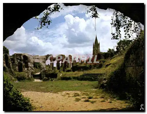 Moderne Karte Saintes les Arenes Gallo Romaines 1er et 2eme siecle au Fond l'eglise St Eutrope XI siecle