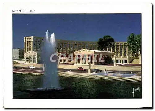 Cartes postales moderne Couleurs et Lumiere de l'Herault Montpellier Esplanade de l'Europe au bord du Lez face a l'Hotel