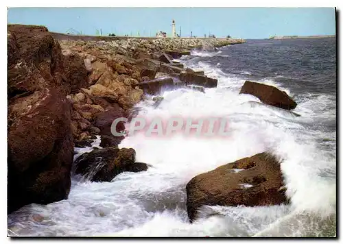 Cartes postales moderne Sete Herault un tres beau coup de vague le Long du Grand Mole