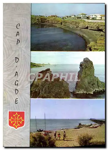 Cartes postales moderne Le Cap d'Agde Herault les falaises les Rochers des Freres Jumeaux la Plage