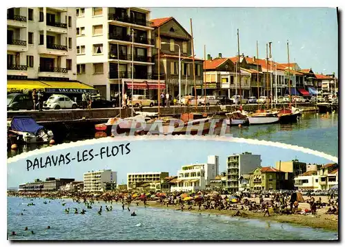 Cartes postales moderne Palavas les flots herault le Canal et la Plage de la rive droite au fond l'institut Saint Pierre