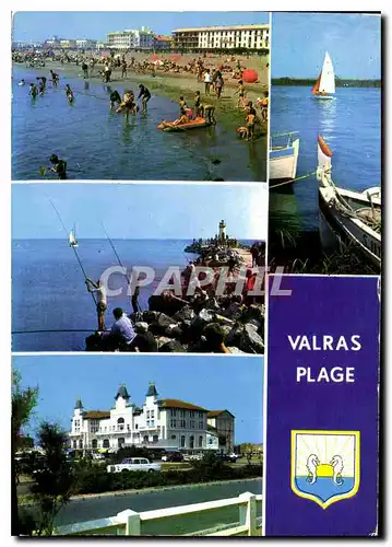 Moderne Karte Valras Plage Herault la Plage le Phare a l'embouchure de l'orb le Casino