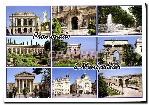 Cartes postales moderne Promenade a Montpellier l'Opera la faculte de Medecine l'Esplanade Charles de Gaulle le Jardin d