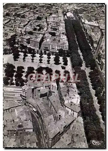 Cartes postales moderne Beziers herault vue aerienne les Allees Paul Riquet au fond le Theatre