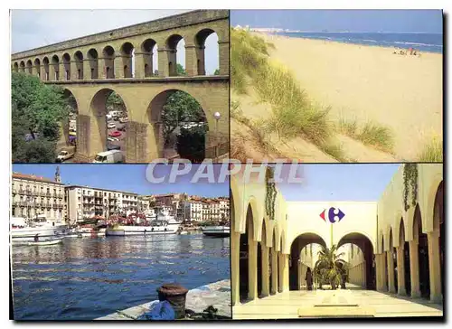 Cartes postales moderne Aqueduc des Arceaux a Montpellier Plage du Languedoc et ses dunes Ste le Canal Carrefour route d