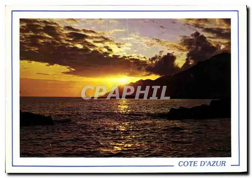 Cartes postales moderne La Cote d'Azur coucher de Soleil en mediterranee