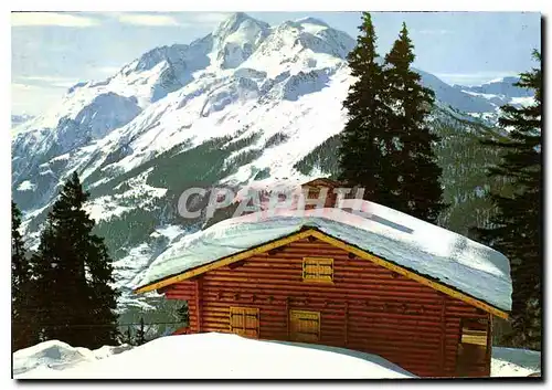 Ansichtskarte AK Neige et soleil un chalet et un c�ur