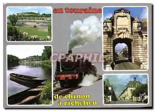 Ansichtskarte AK Couleurs et lumiere de France en Touraine de Chinon a Richelieu Indre et Loire Chinon vue genera