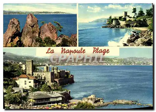 Cartes postales La Cote d'Azur Les Pendos au lion Cannes le Chateau la plage et le Chateau