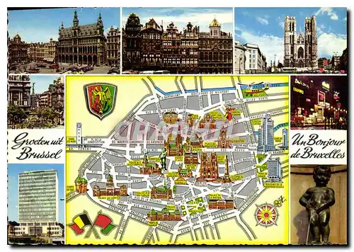 Moderne Karte Un bonjour de Bruxelles