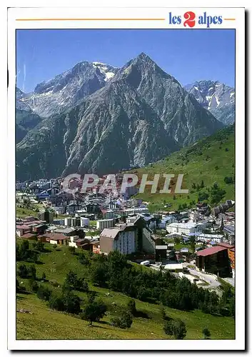 Cartes postales moderne En Oisans Les 2 Alpes Isere vue generale l'Aiguille de Venosc