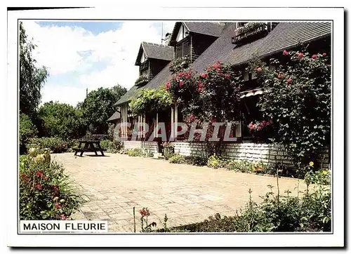 Moderne Karte Maison normande fleurie