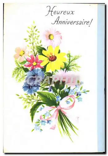 Cartes postales moderne Heureux Anniversaire Fleurs