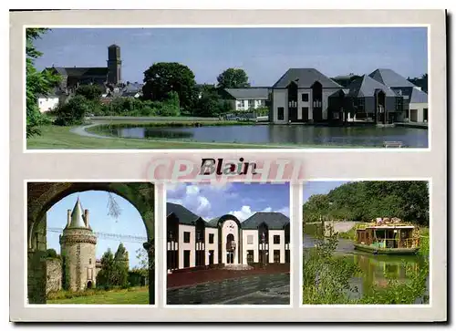 Cartes postales moderne Bain Loire Atl vue generale l'Eglise et la Mairie canal de Nantes a Brest Chateau de la Groulaie