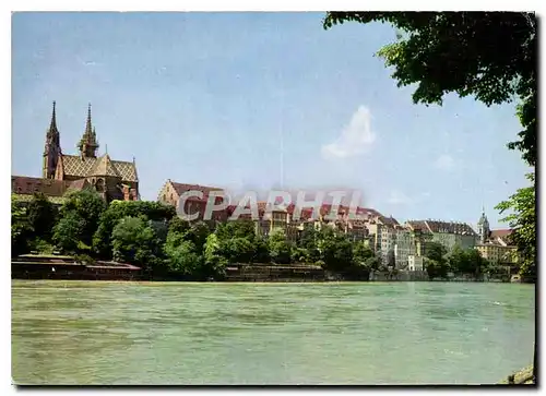 Cartes postales moderne Basel Rhein mit Munster