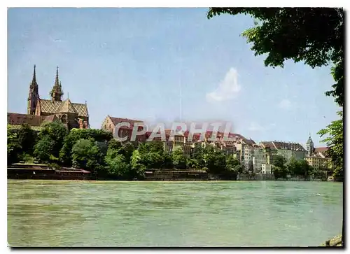 Moderne Karte Basel Rhein mit Munster