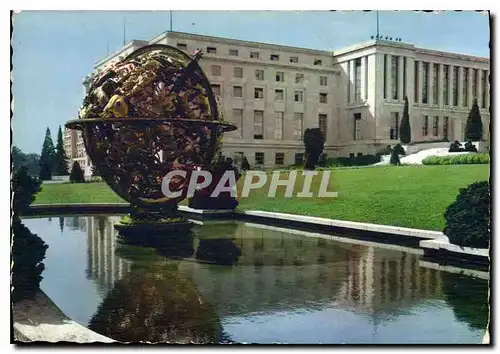 Moderne Karte Geneve Palais des Nations Cour d'Honneur Eatiment des Conseils Sphere Armillaire offerte par la