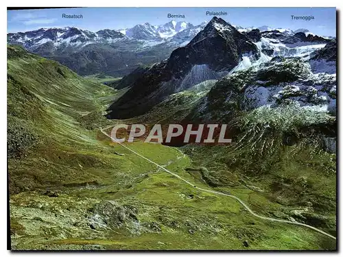 Cartes postales moderne Julier Pass Engadinerseite gegen Piz Bernina Piz Polaschin
