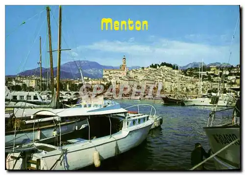 Cartes postales moderne Au Soleil de la Cote d'Azur Menton vue sur le Port