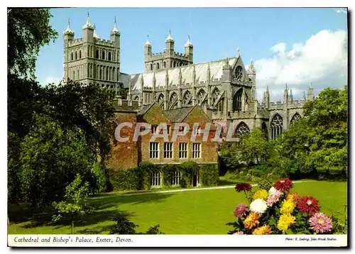 Moderne Karte Cathedral and Bishop Palace Exeter Devon