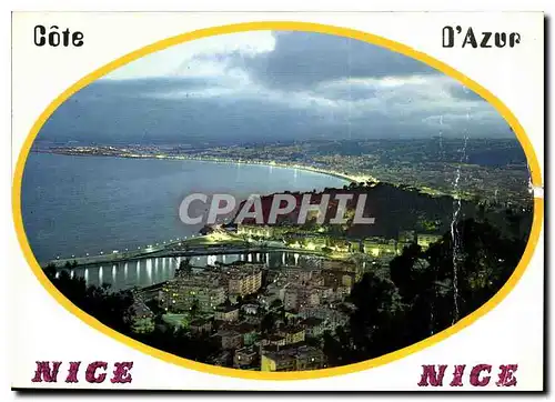 Cartes postales moderne Cote d'Azur Panorama nocturne vu du Monr Alban