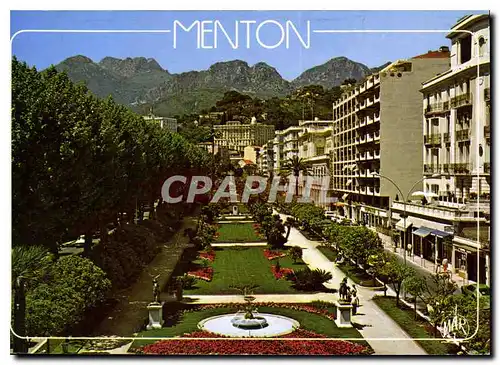 Cartes postales moderne La Cote d'Azur Menton la perle de Frances le jatdin Boives