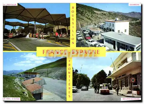 Cartes postales moderne Frontieres Franco Espagnole en Roussillon le Perthus Cerbere le Col d'Ares Bourg Madame