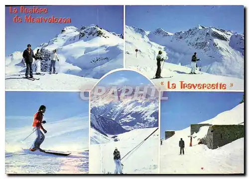 Moderne Karte La Rosiere de Montvalezan Savoie La Traversette Ski