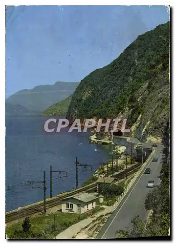 Cartes postales moderne Aix les Bains Savoie le lac du Bourget et la nouvelle route de la Corniche