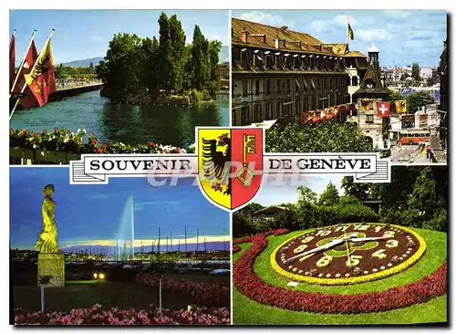 Moderne Karte Souvenir de Geneve