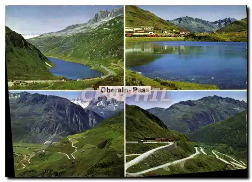 Cartes postales moderne Oberalp Pass Passhohe Strasse Urnerseite mit Andermatt Bundher seite