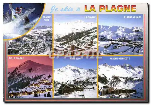 Moderne Karte La Plagne Savoie France Je skie a la Plagne