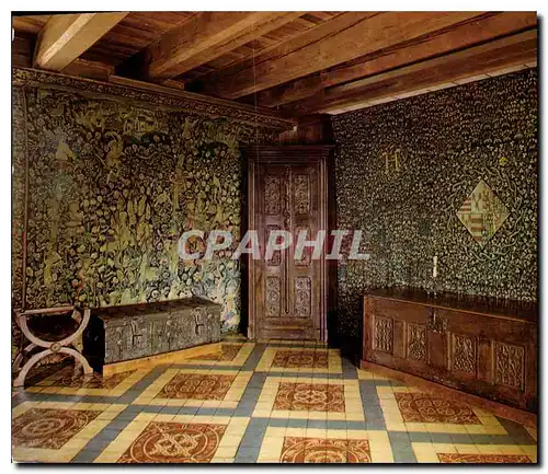 Moderne Karte Les Chateaux de la Loire Langeais Indre et Loire la chambre bleue tapisserie Croy et gothique pr