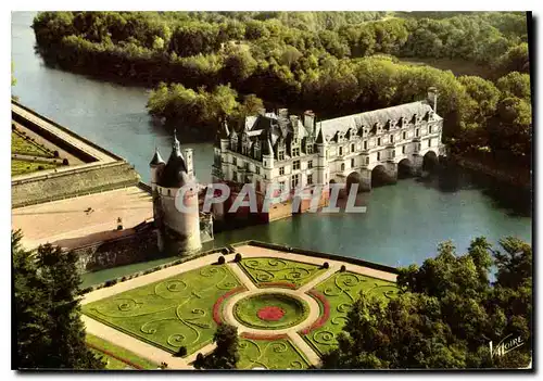 Cartes postales moderne les Merveilles du Val de Loire Chenonceaux Indre et Loire Vue aerienne du Chateau